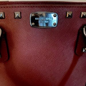 Michael Kors Purse | Deep Red Studded Leather Bag